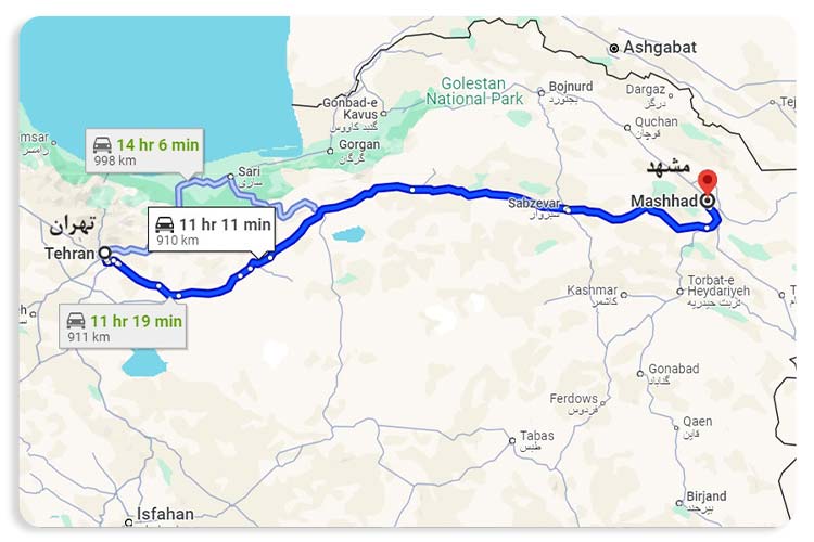 سفر به مشهد با خودروی شخصی