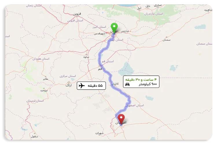 راه‌های دسترسی به اصفهان