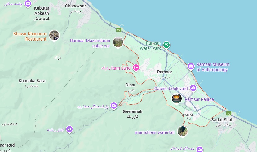نقشه رامسر