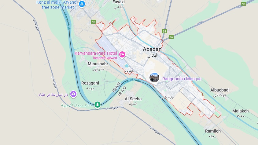 نقشه آبادان