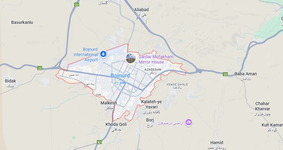 نقشه بجنورد