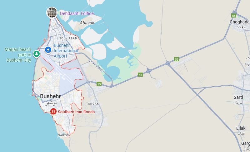 نقشه بوشهر