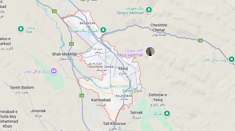 نقشه یاسوج
