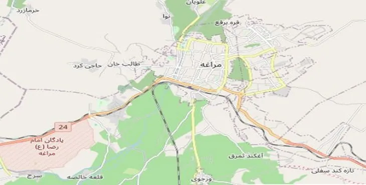 نقشه جغرافیایی مراغه