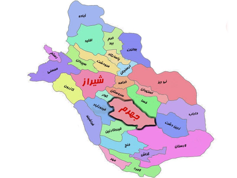 نقشه جغرافیایی جهرم